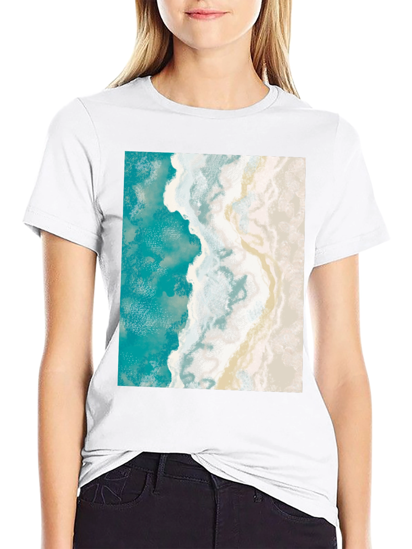 Coastal Dream T-Shirt: Beach Aerial View Print