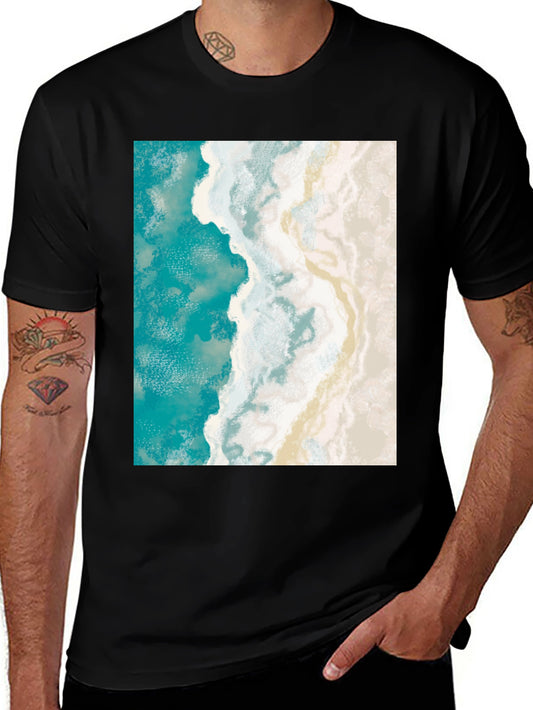 Coastal Dream T-Shirt: Beach Aerial View Print