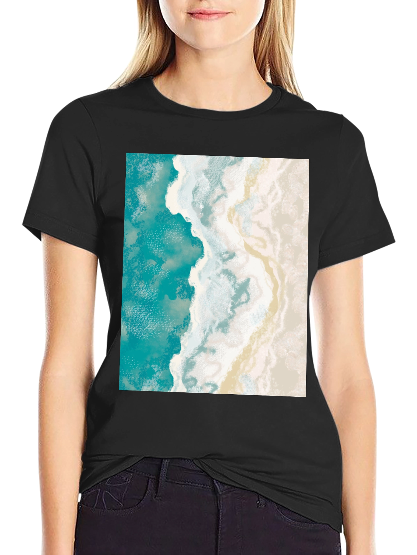 Coastal Dream T-Shirt: Beach Aerial View Print