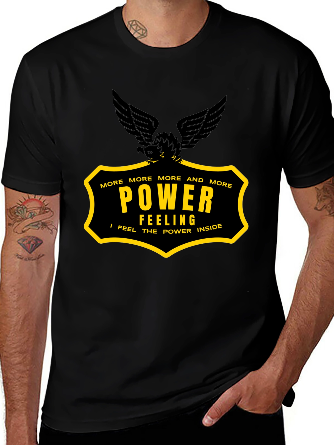 Power Feeling Graphic Tee - Black