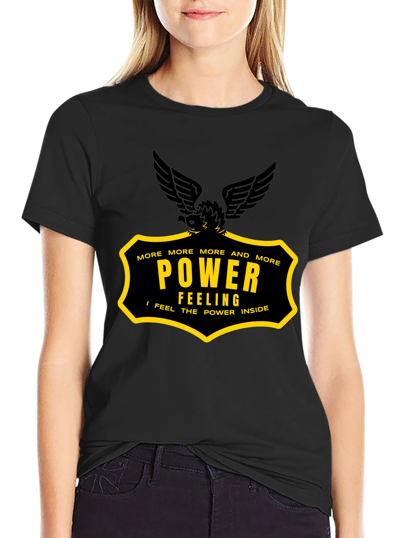 Power Feeling Graphic Tee - Black