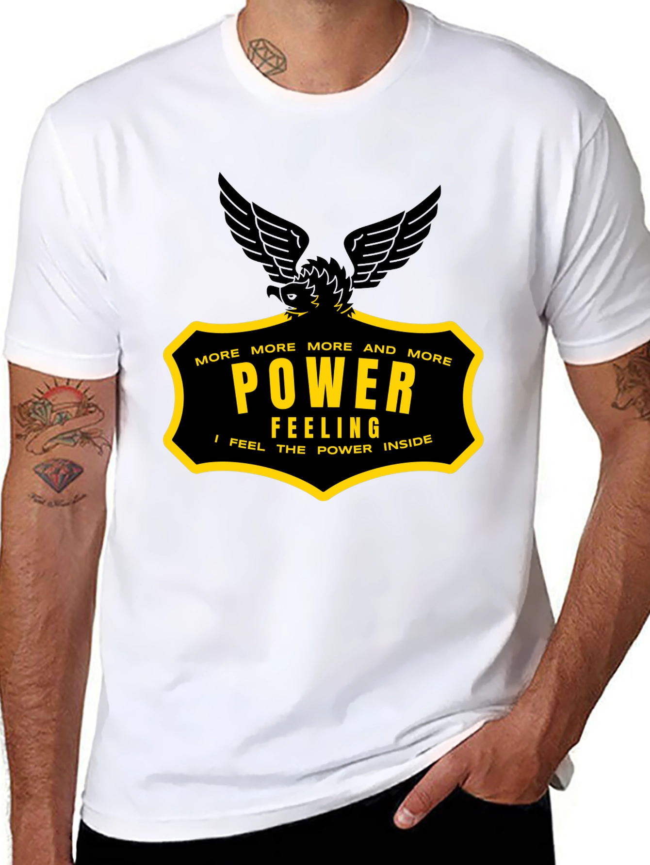 Power Feeling Graphic Tee - Black