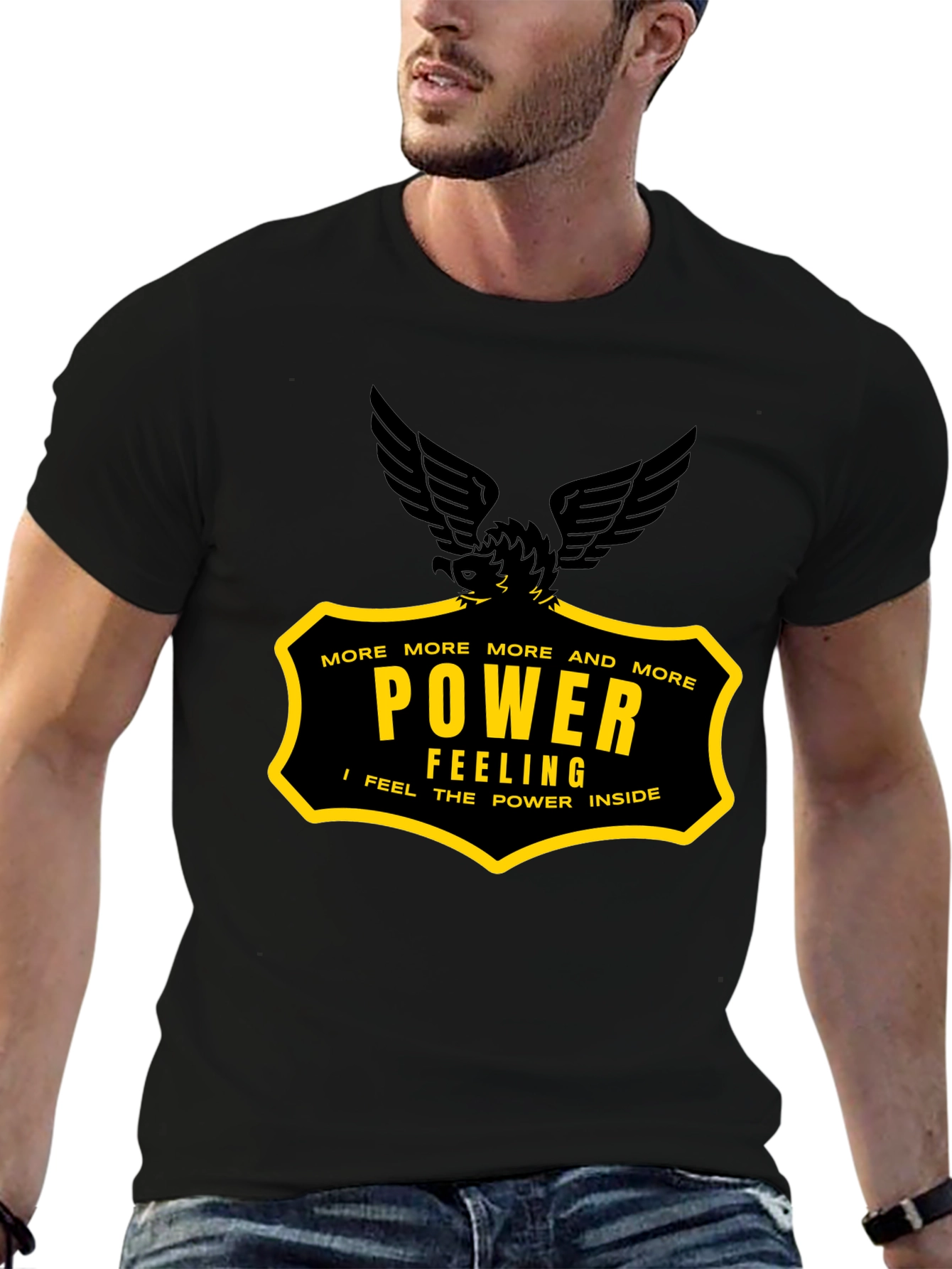Power Feeling Graphic Tee - Black