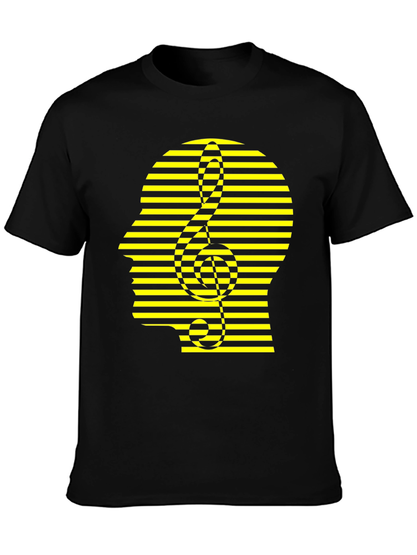 Stripped Head Music Note Graphic Tee