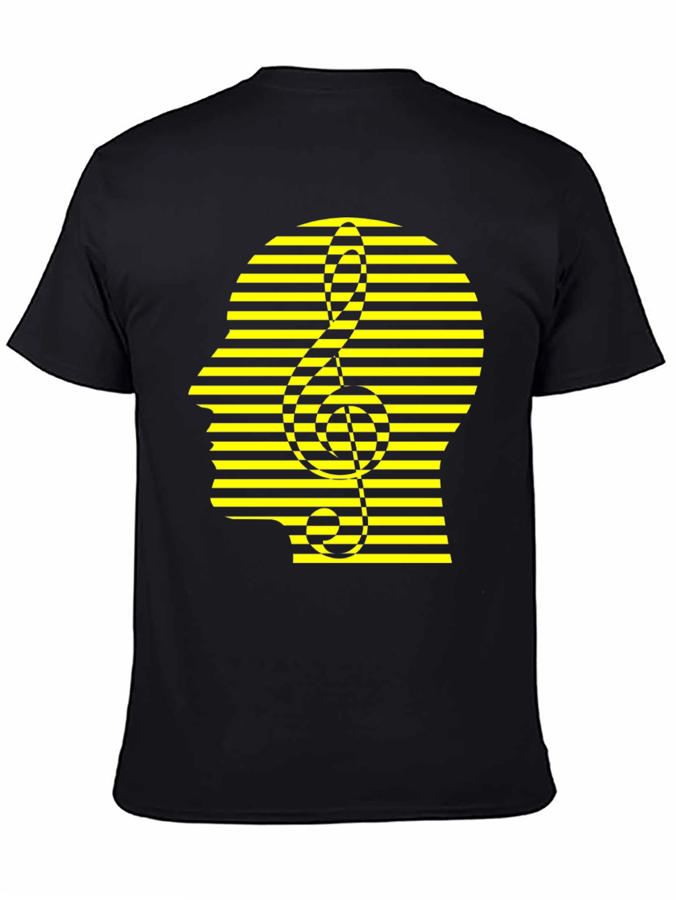 Stripped Head Music Note Graphic Tee