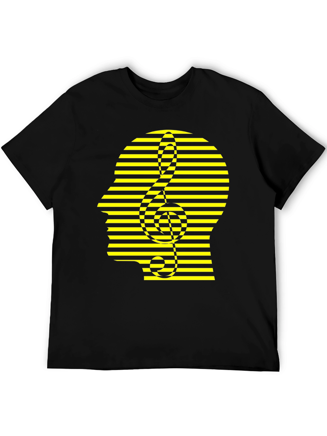 Stripped Head Music Note Graphic Tee