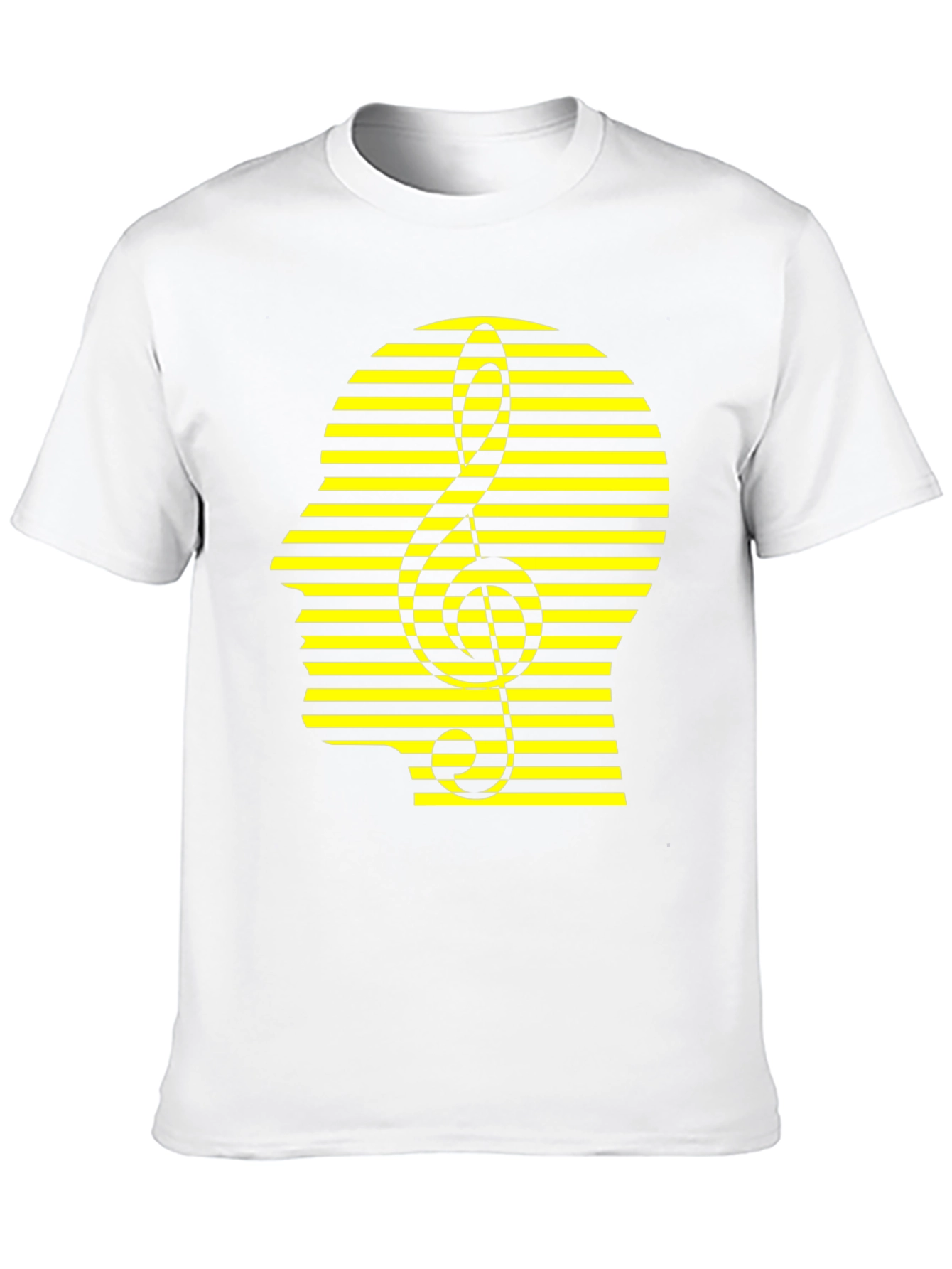 Stripped Head Music Note Graphic Tee