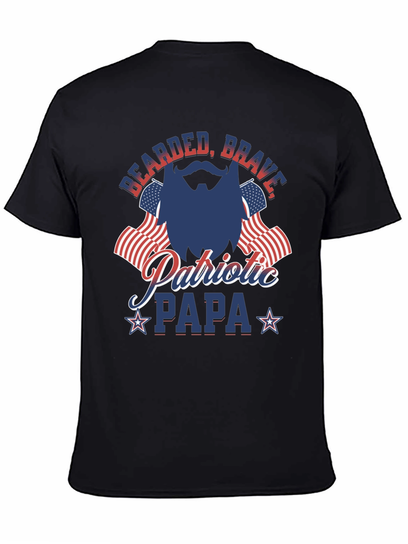 Bearded Brave Patriotic Papa T-Shirt