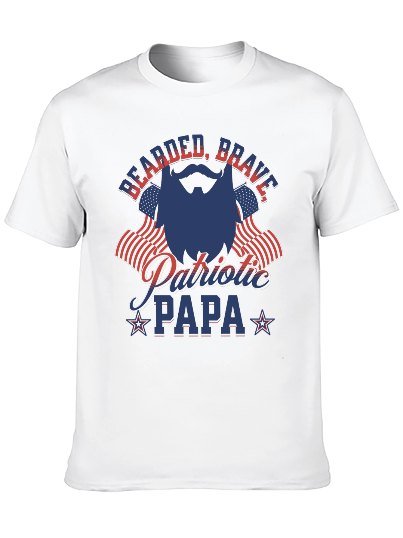 Bearded Brave Patriotic Papa T-Shirt