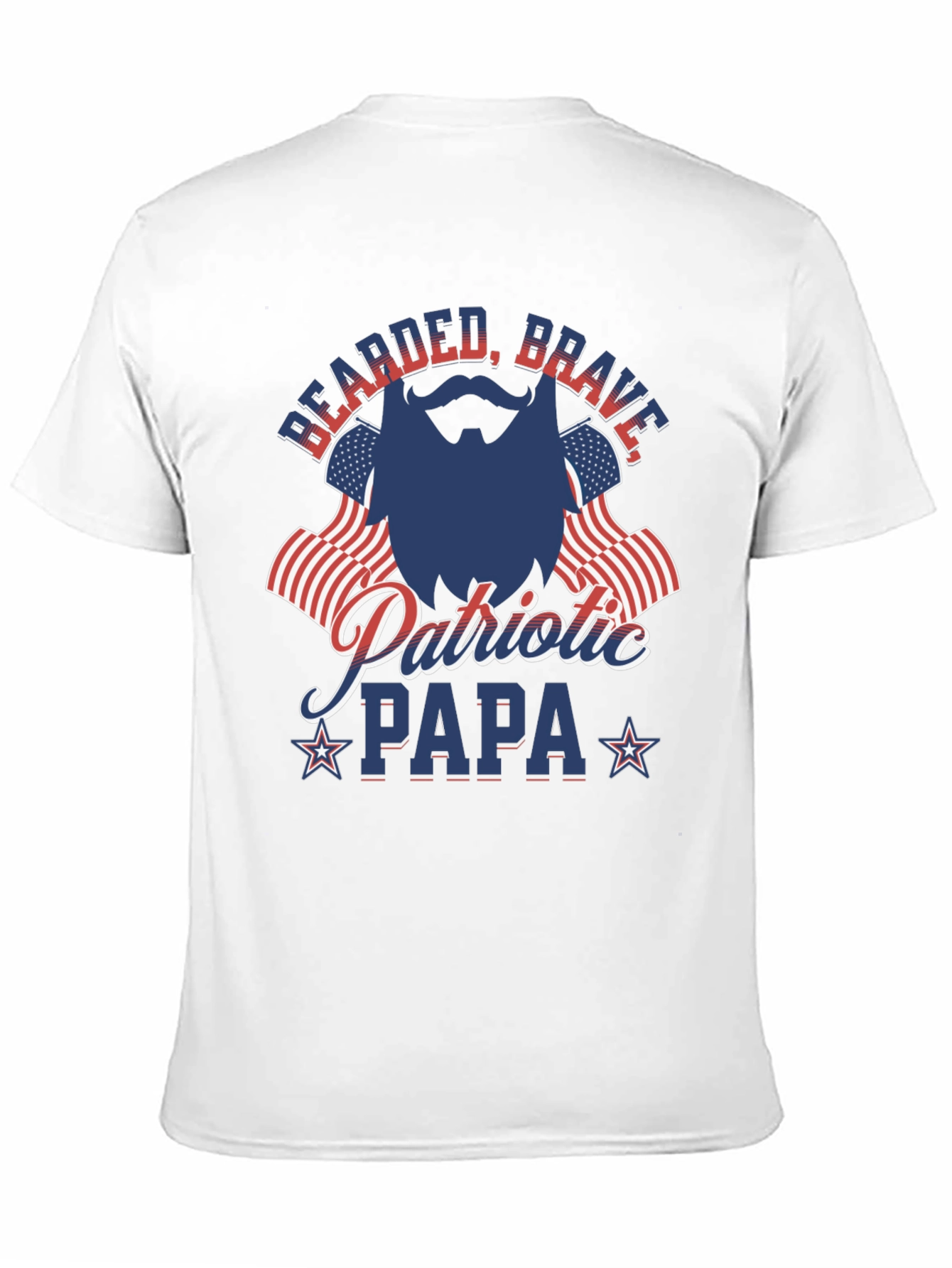 Bearded Brave Patriotic Papa T-Shirt