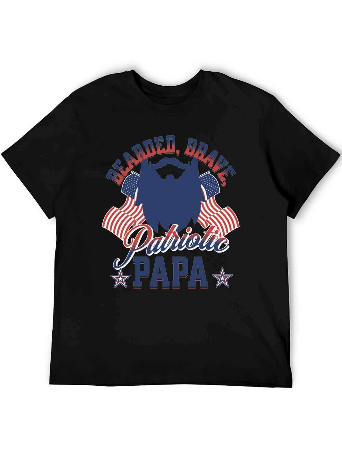 Bearded Brave Patriotic Papa T-Shirt