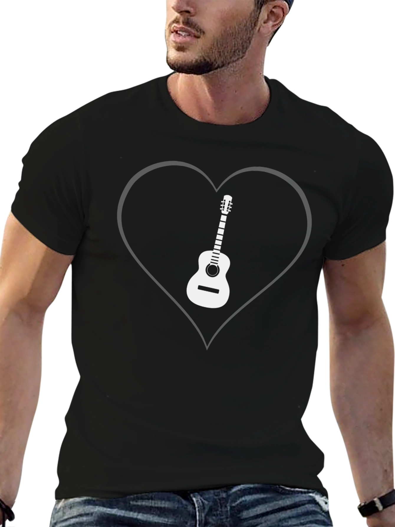 Guitar Heart Graphic Tee - Musician T-Shirt