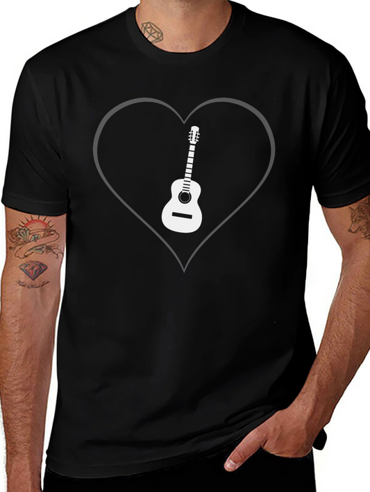 Guitar Heart Graphic Tee - Musician T-Shirt