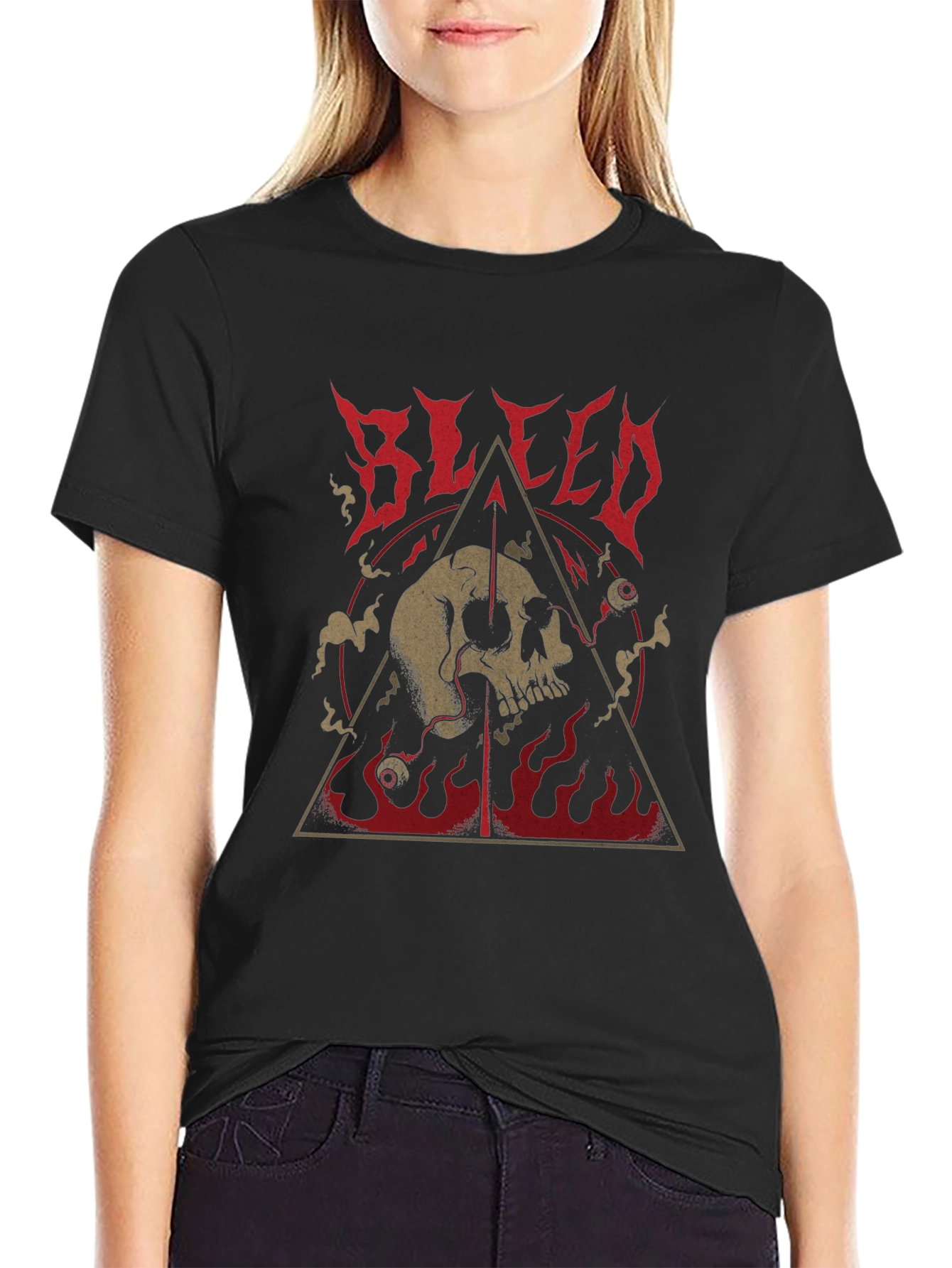 Bleed Skull Graphic Black T-Shirt