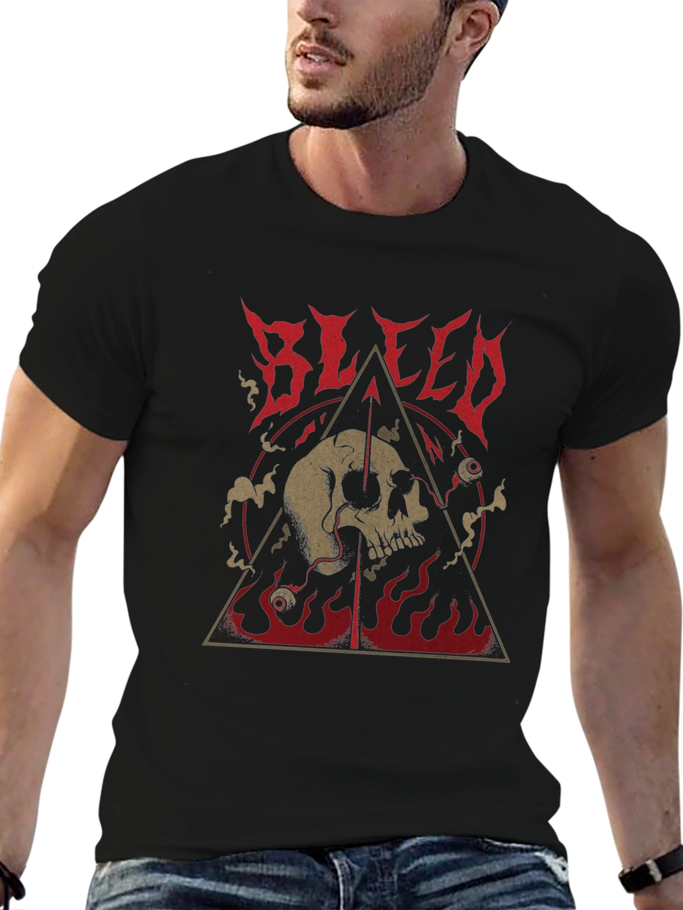Bleed Skull Graphic Black T-Shirt