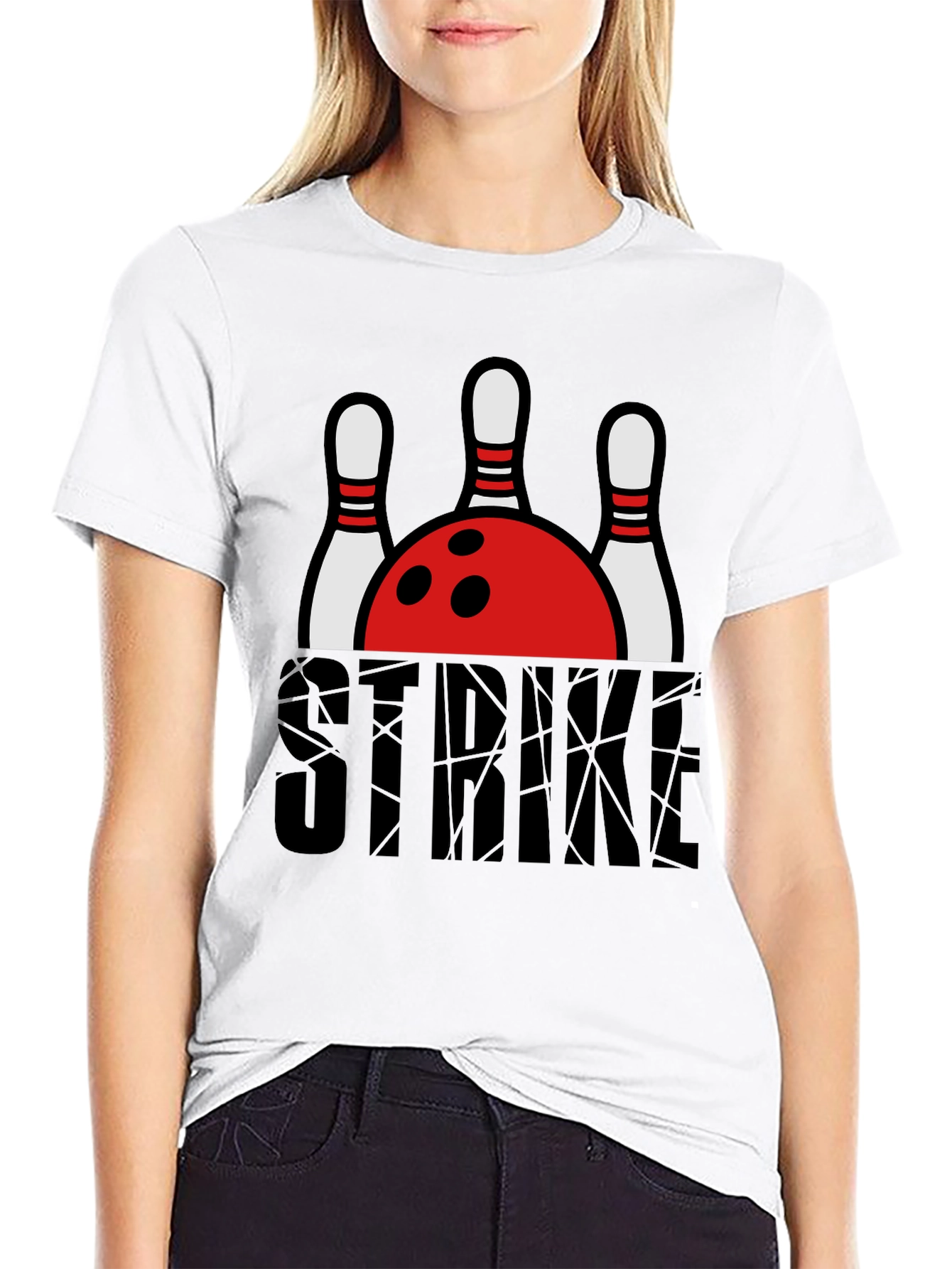 Strike Bowling T-Shirt - Black Graphic Tee
