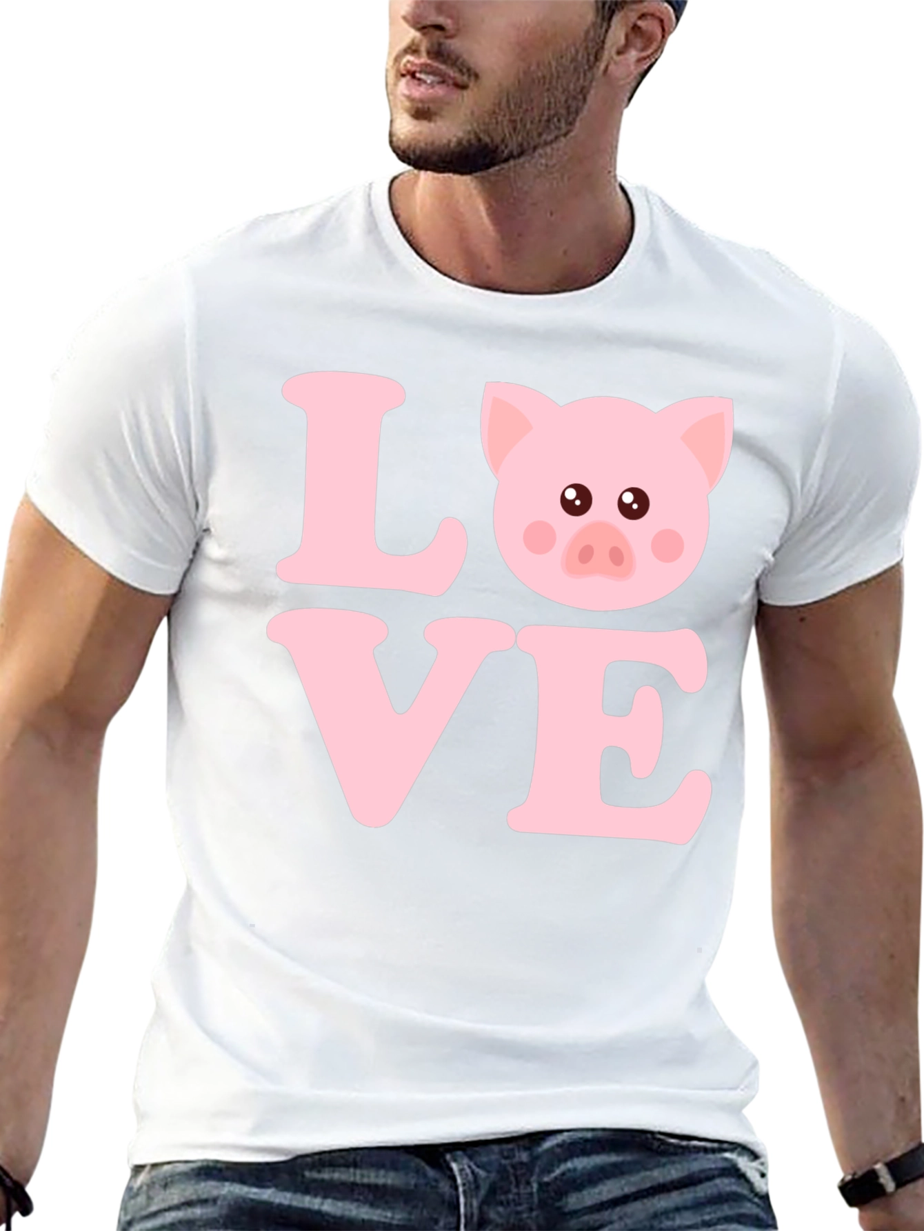 Love Pig T-Shirt - Cute Animal Graphic Tee