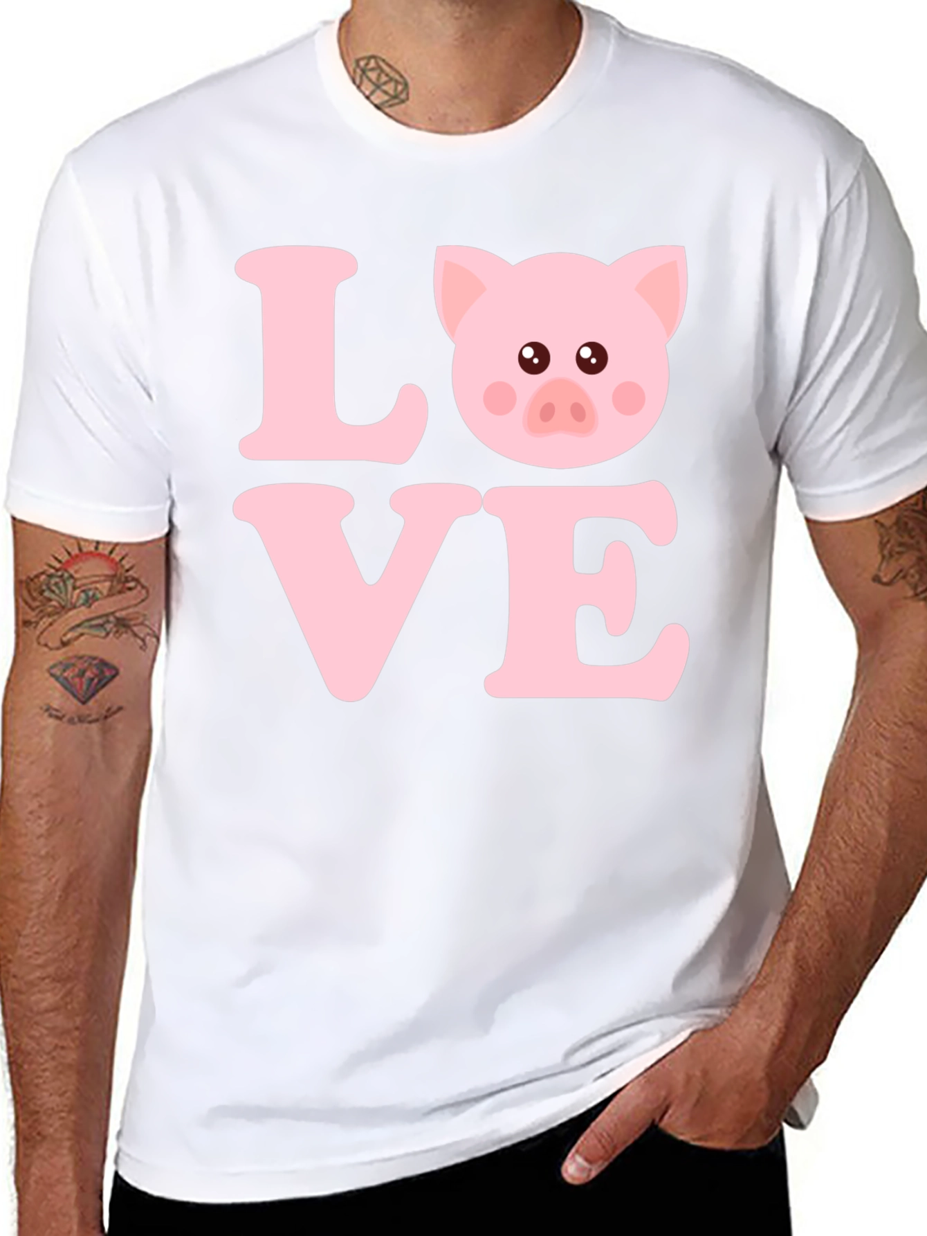 Love Pig T-Shirt - Cute Animal Graphic Tee