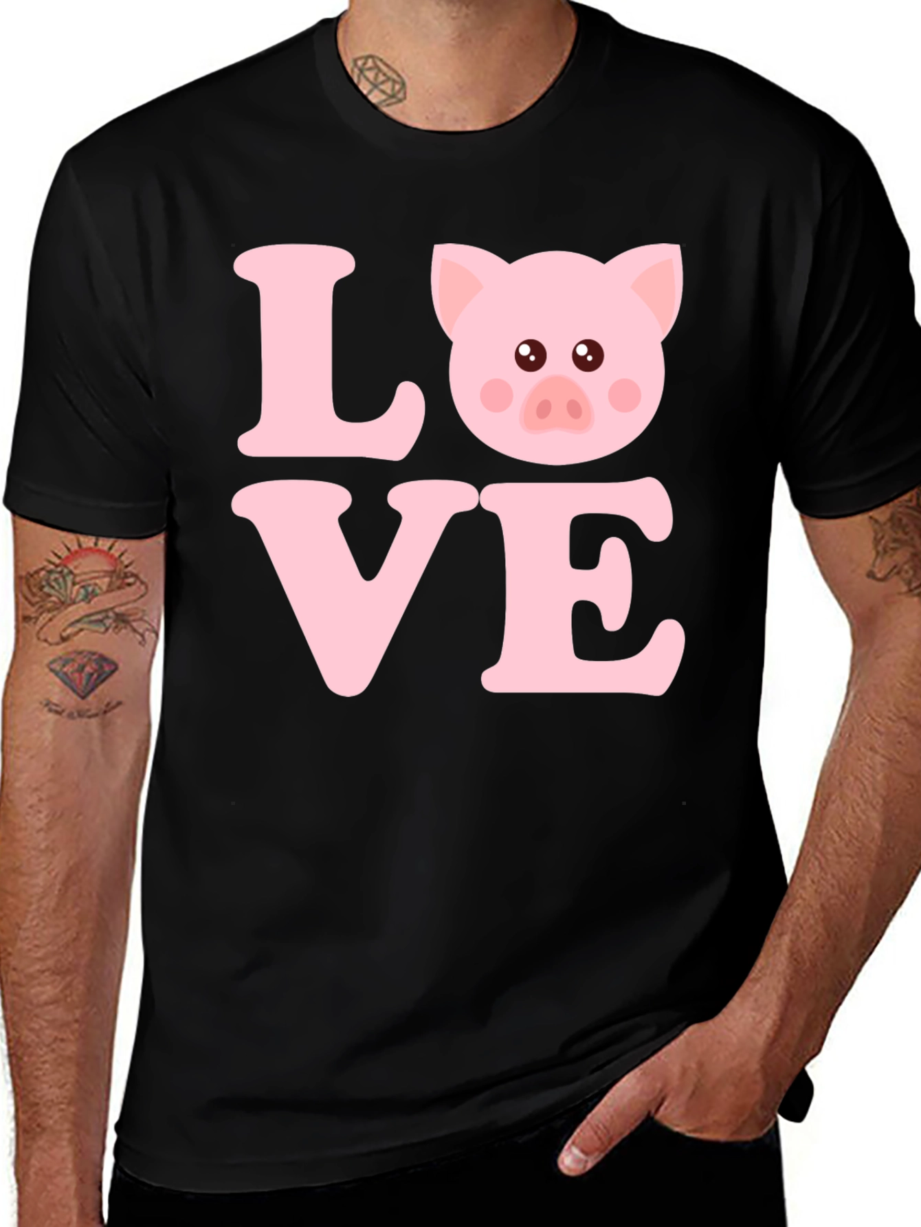 Love Pig T-Shirt - Cute Animal Graphic Tee