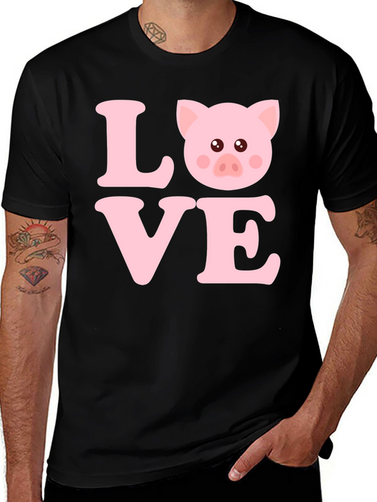 Love Pig T-Shirt - Cute Animal Graphic Tee