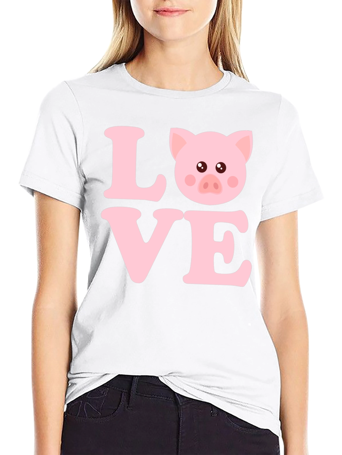 Love Pig T-Shirt - Cute Animal Graphic Tee