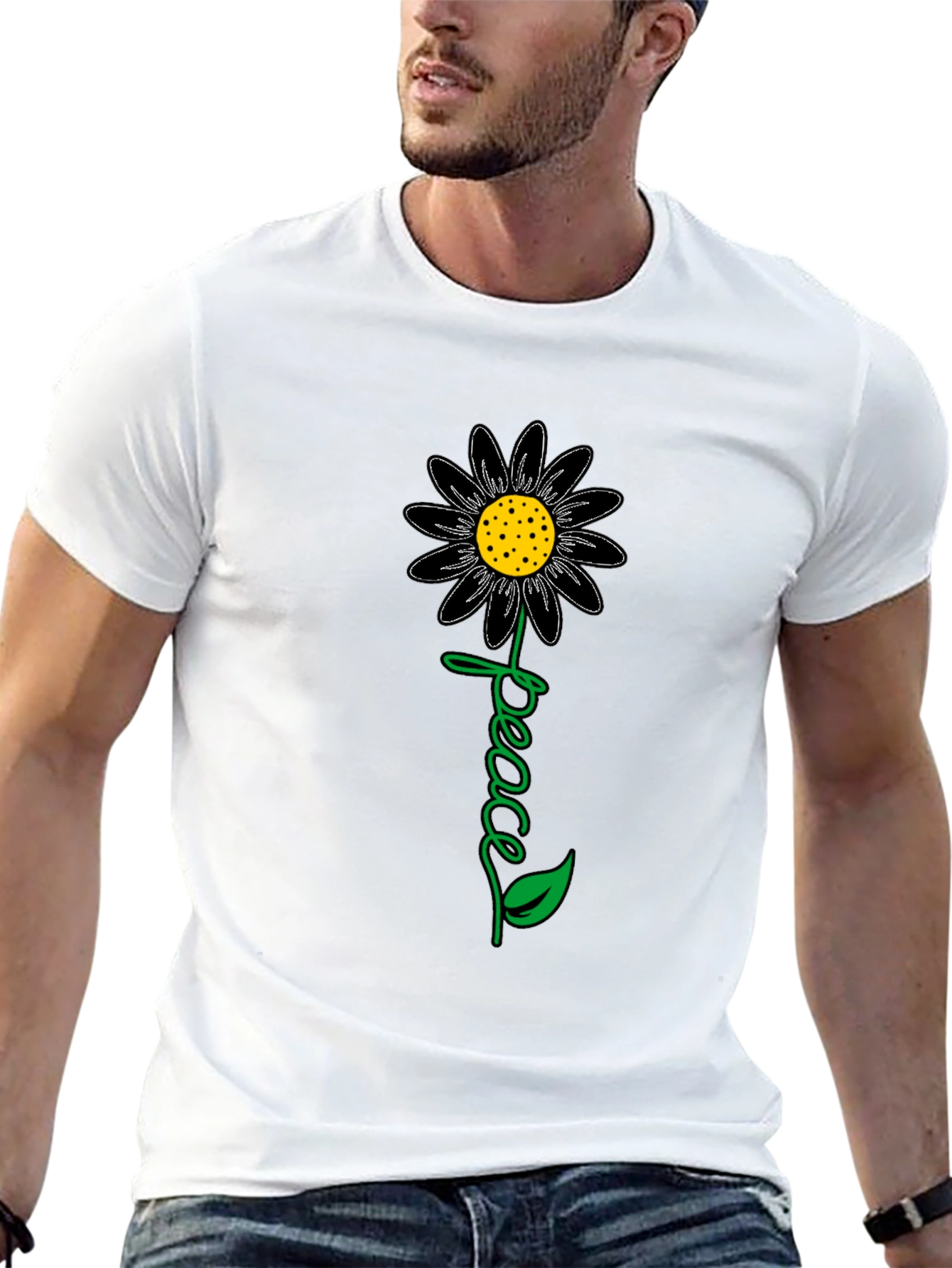 Peace Sunflower Graphic T-Shirt