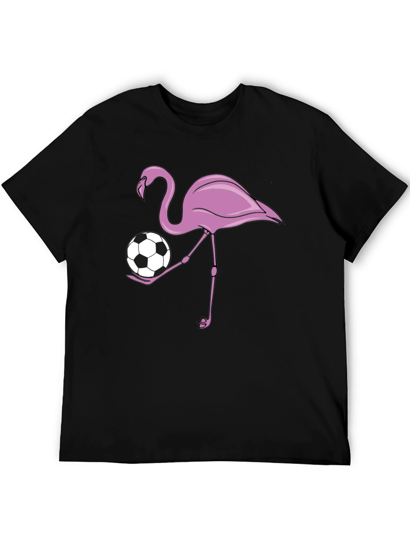 Flamingo Soccer Ball Graphic T-Shirt
