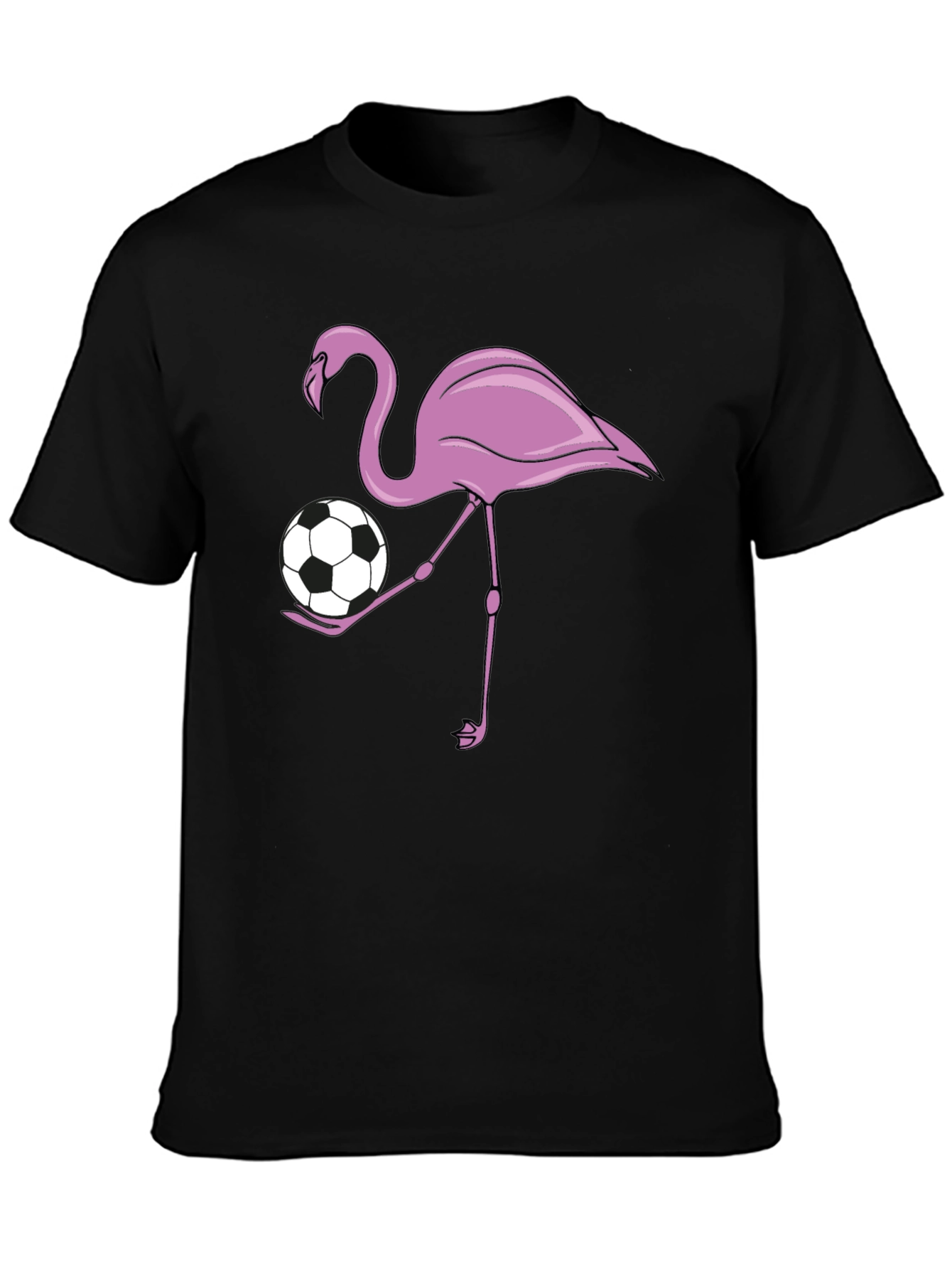 Flamingo Soccer Ball Graphic T-Shirt