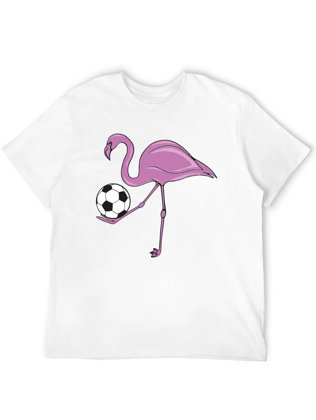 Flamingo Soccer Ball Graphic T-Shirt