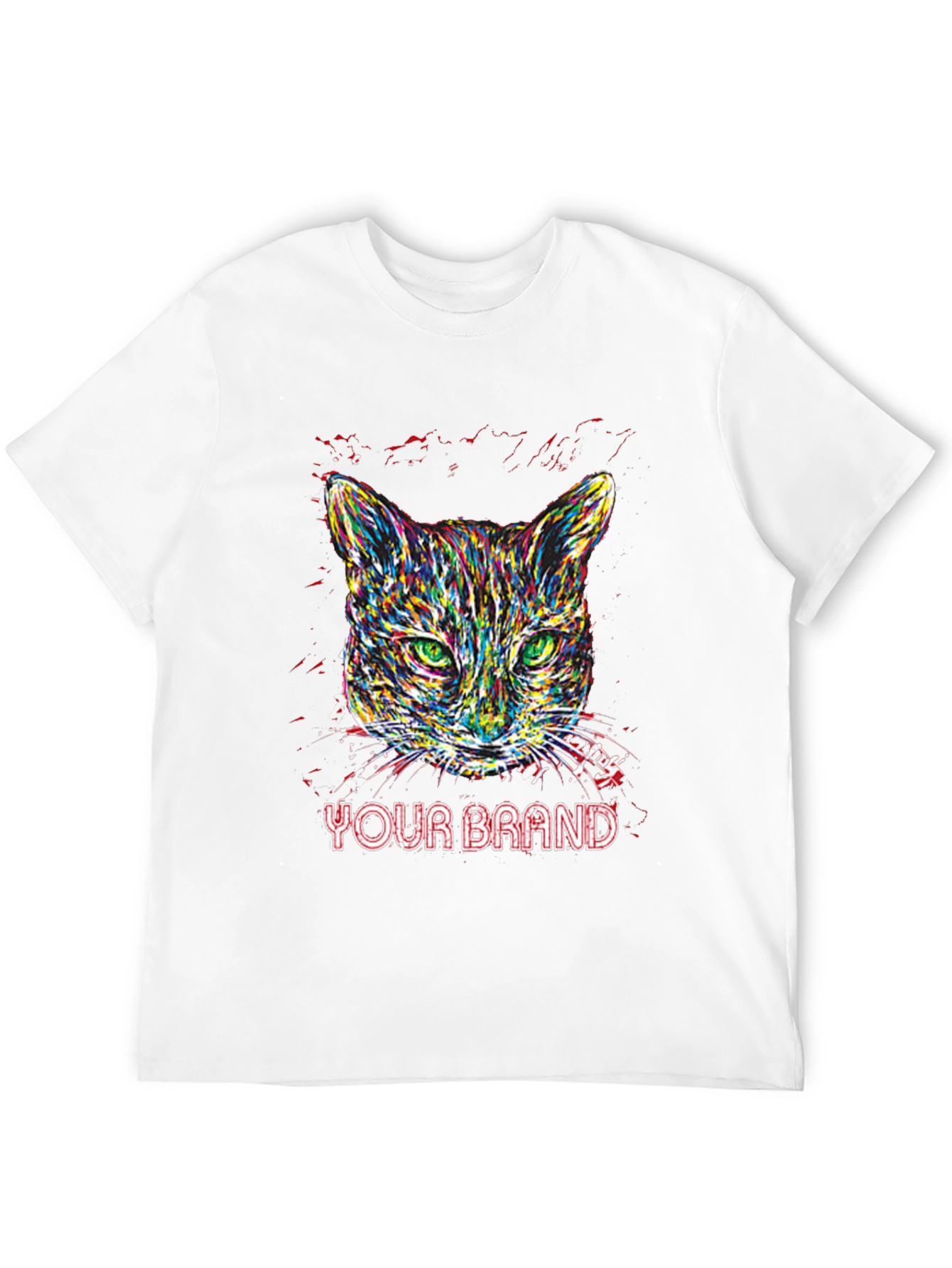 Vibrant Cat Graphic T-Shirt - Your Brand