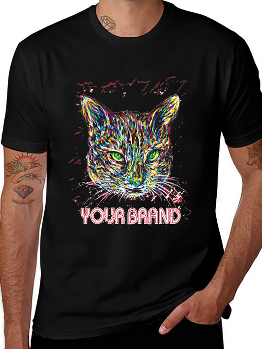 Vibrant Cat Graphic T-Shirt - Your Brand