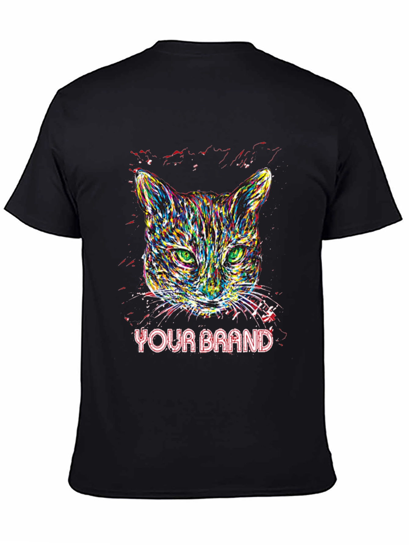 Vibrant Cat Graphic T-Shirt - Your Brand