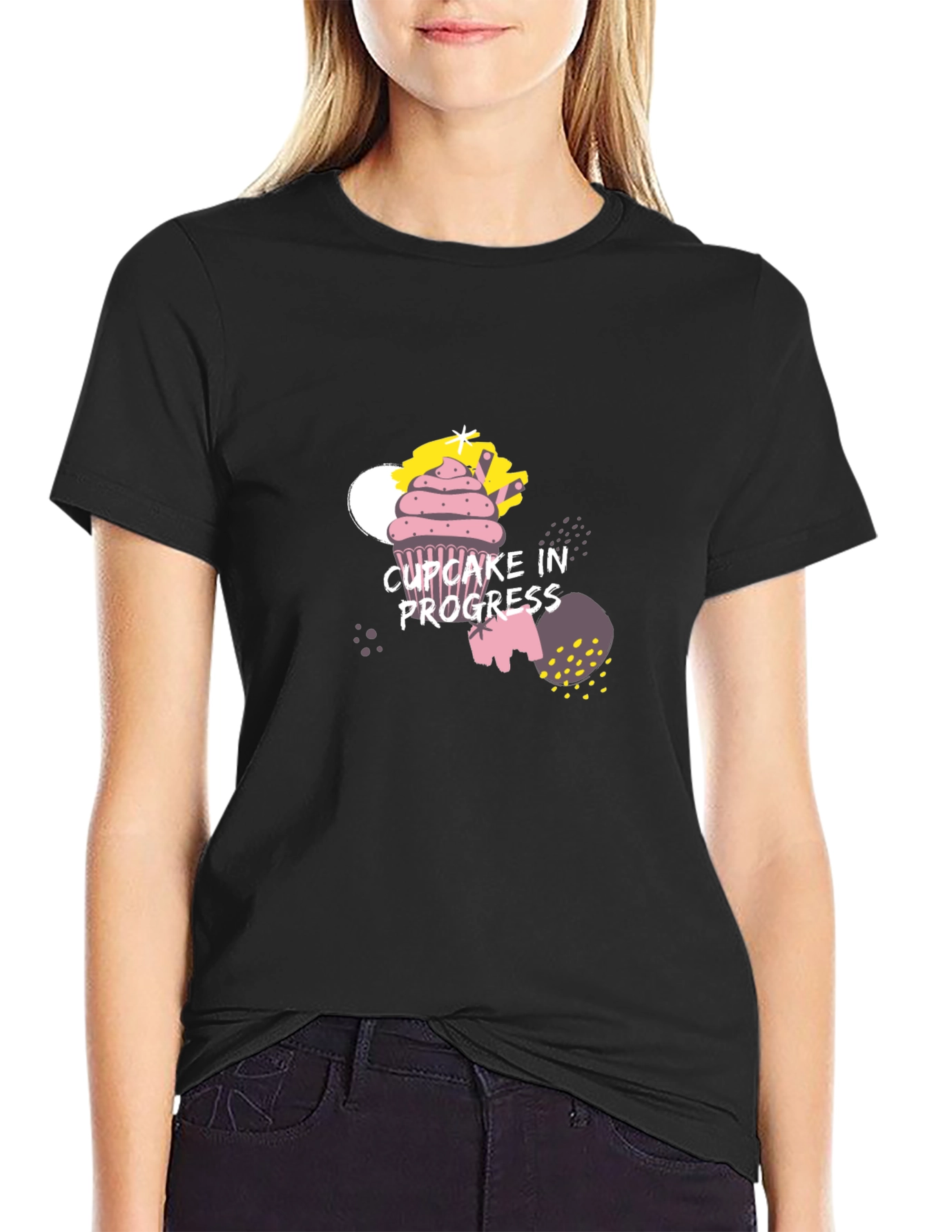 Cupcake in Progress Graphic Tee - Black