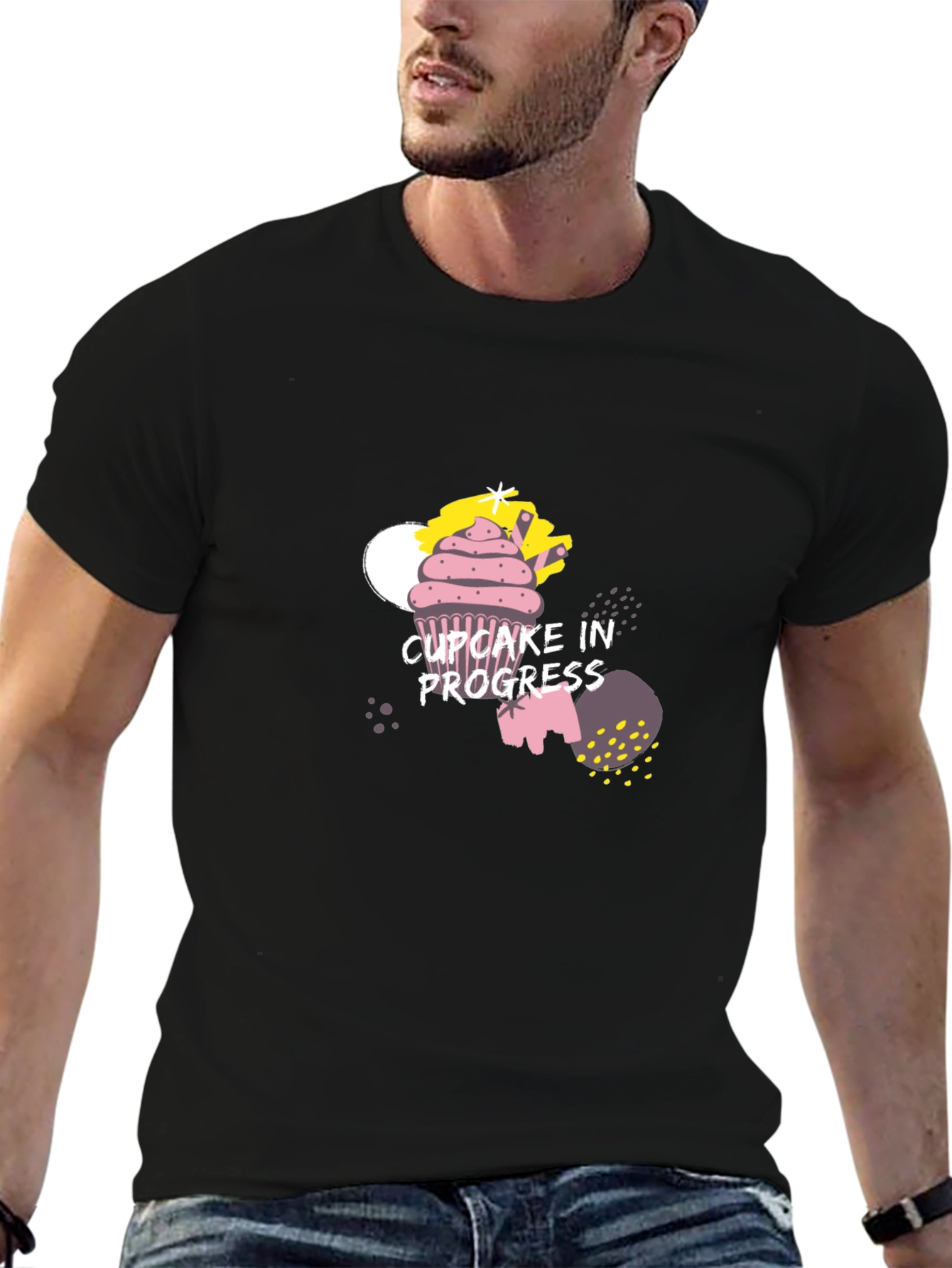 Cupcake in Progress Graphic Tee - Black