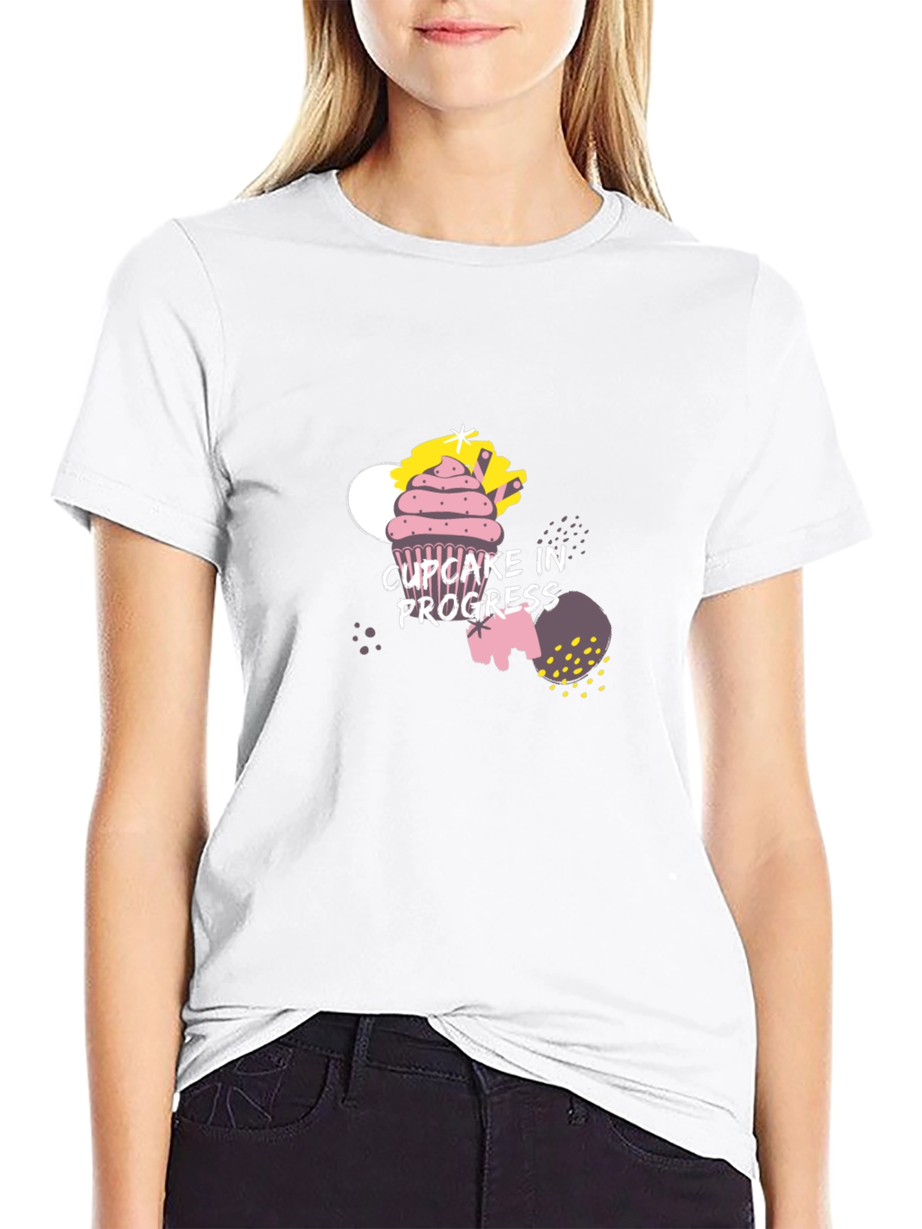 Cupcake in Progress Graphic Tee - Black