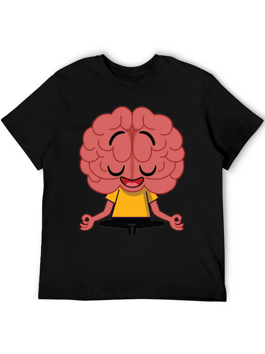 Meditating Brain Cartoon T-Shirt