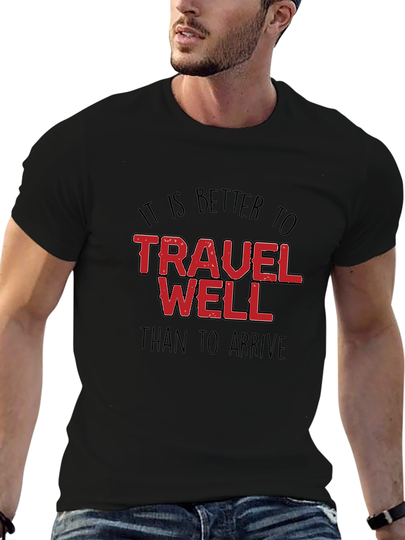 Travel Well Black T-Shirt