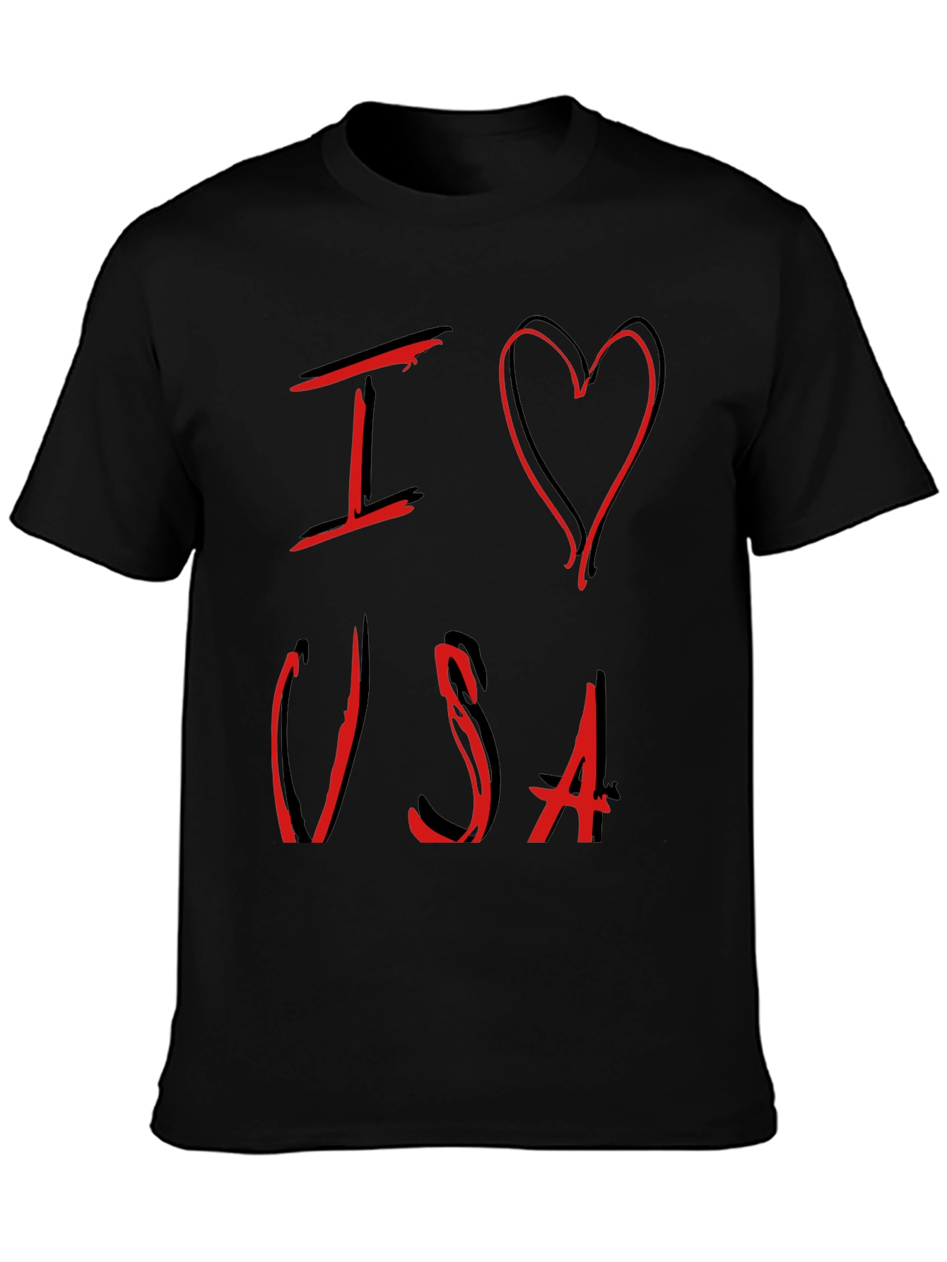 I Love USA Graphic Tee - Patriotic Design