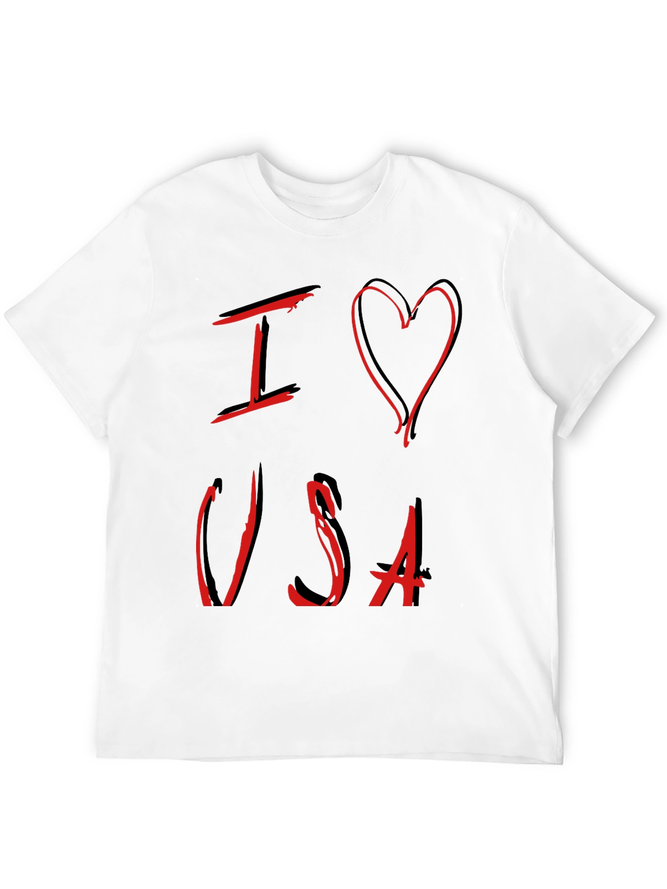 I Love USA Graphic Tee - Patriotic Design