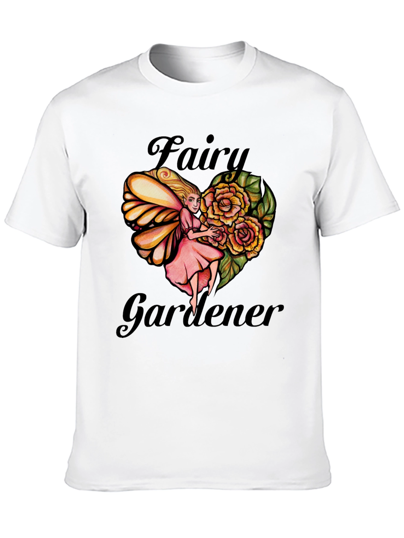 Fairy Gardener Graphic Tee - Black Cotton T-Shirt