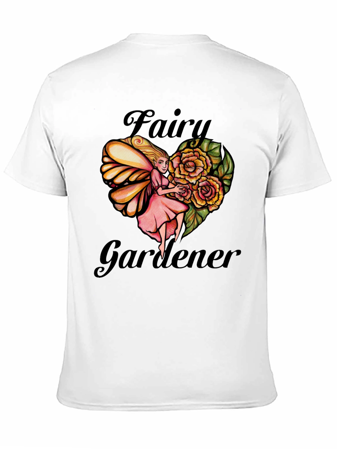 Fairy Gardener Graphic Tee - Black Cotton T-Shirt
