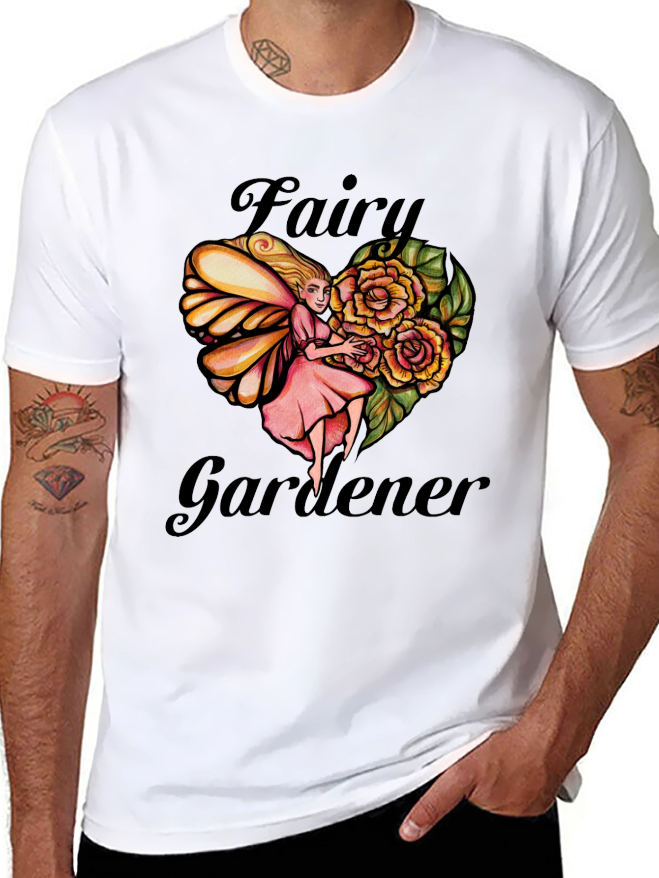 Fairy Gardener Graphic Tee - Black Cotton T-Shirt
