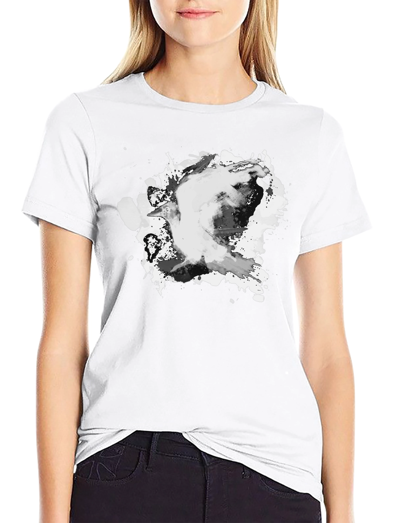 Abstract Ink Splash Black T-Shirt