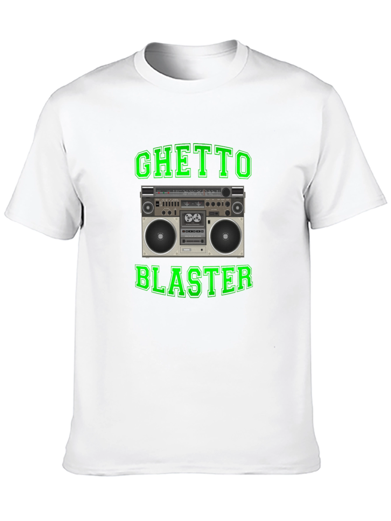 Ghetto Blaster Retro Boombox Graphic Tee - Black