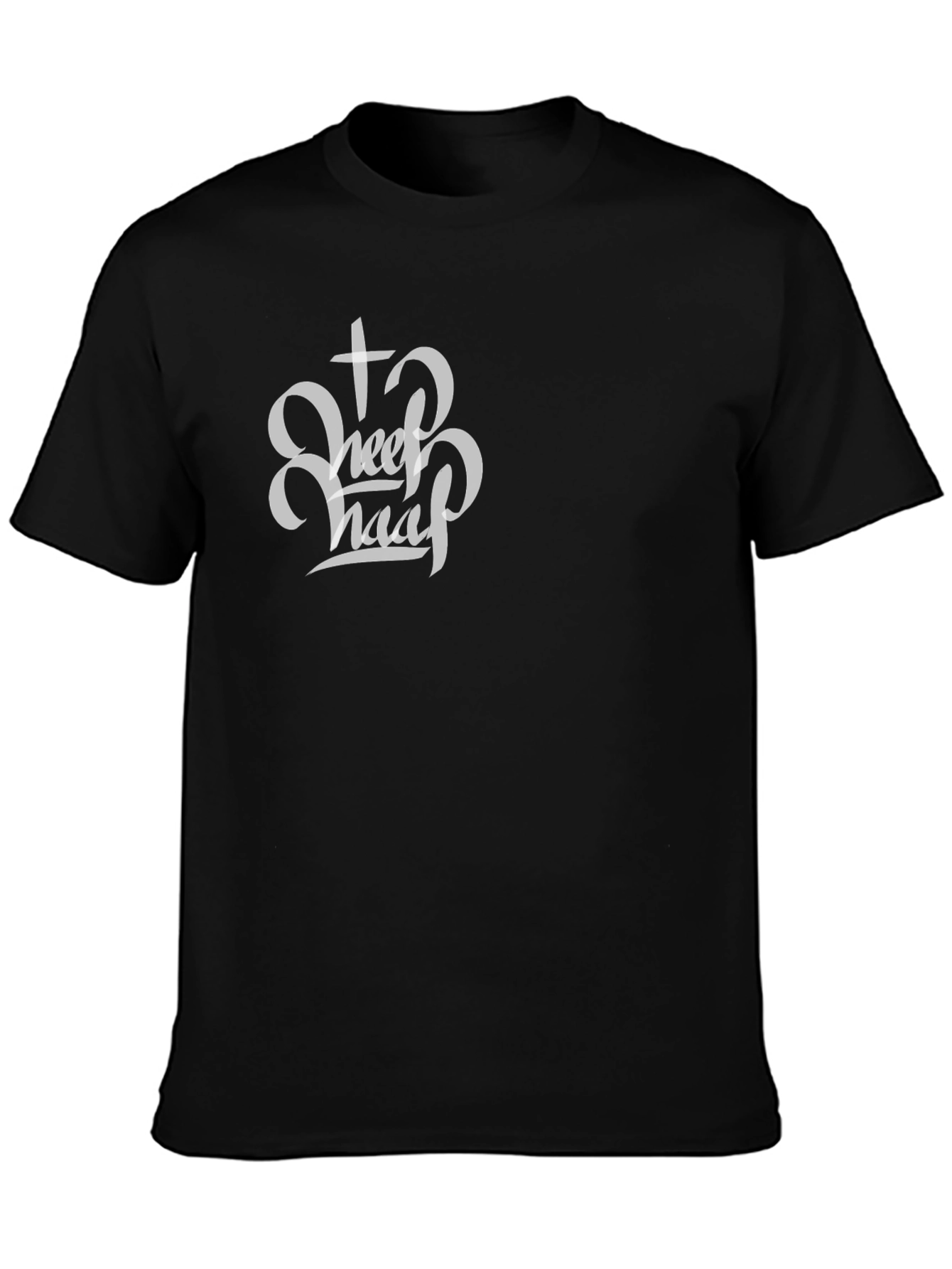 Black T-Shirt with Christian Sheep Graphic
