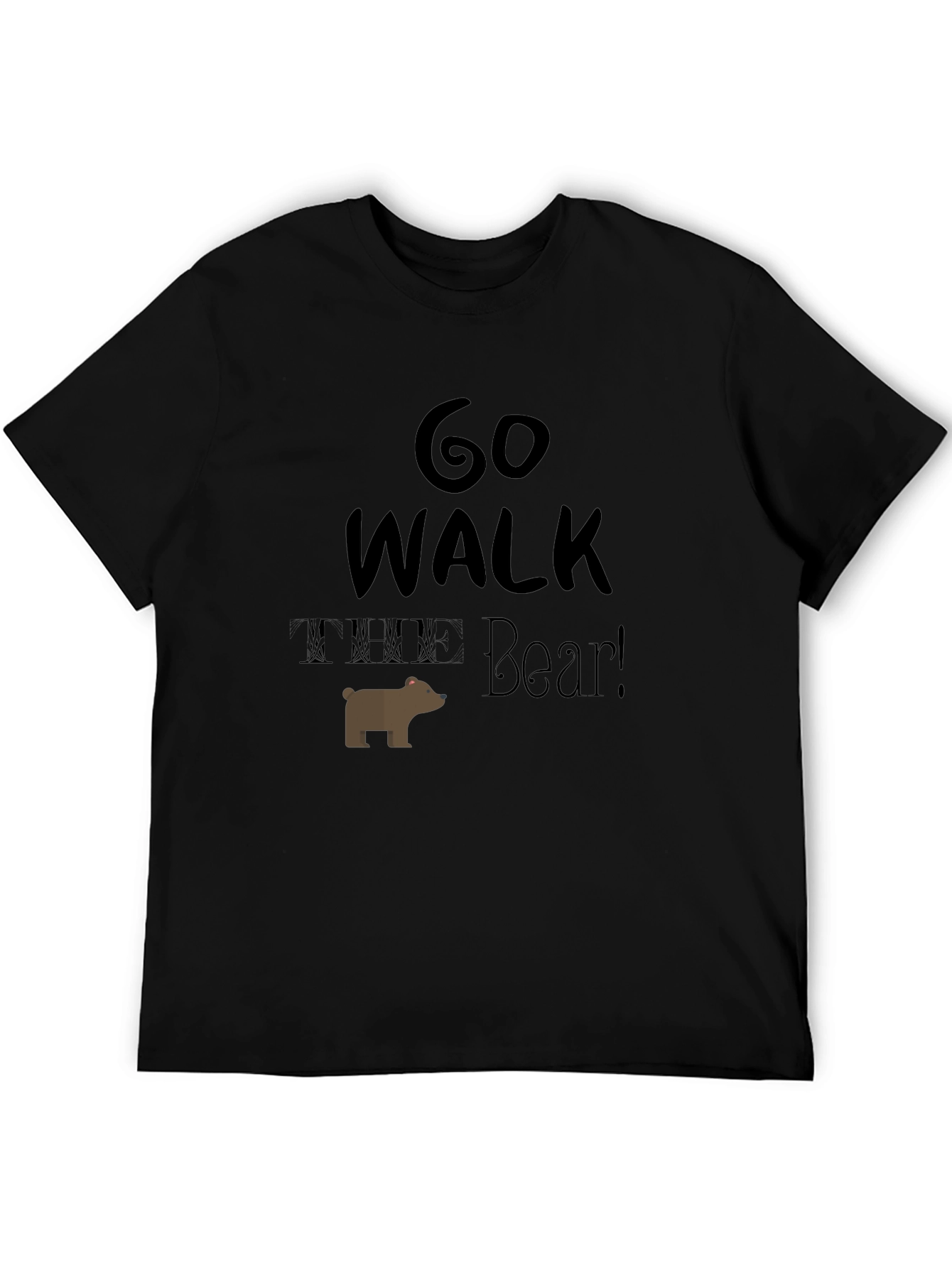 Go Walk Bear! Graphic Print Mens T-Shirt