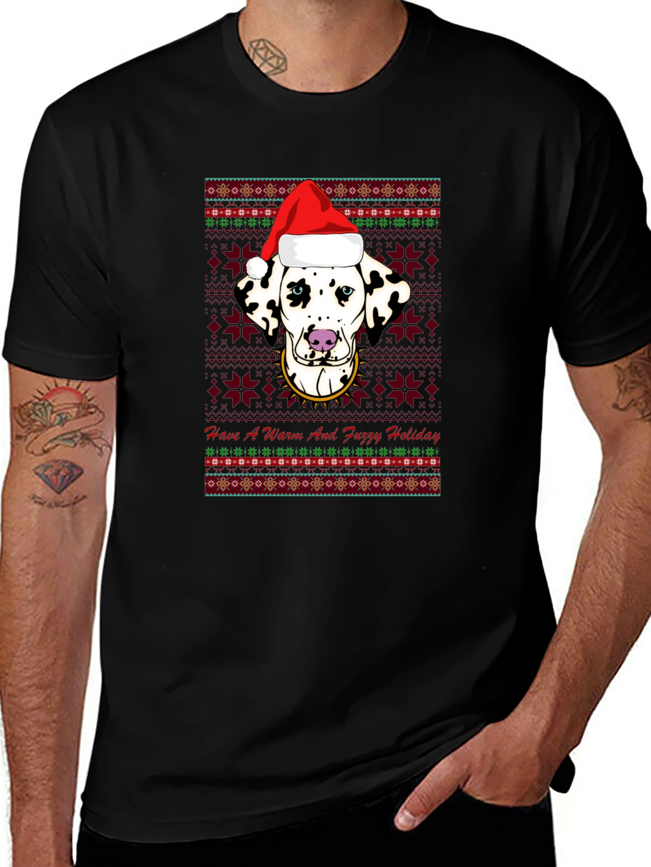 Dalmatian Christmas T-Shirt - Warm and Fuzzy Holiday