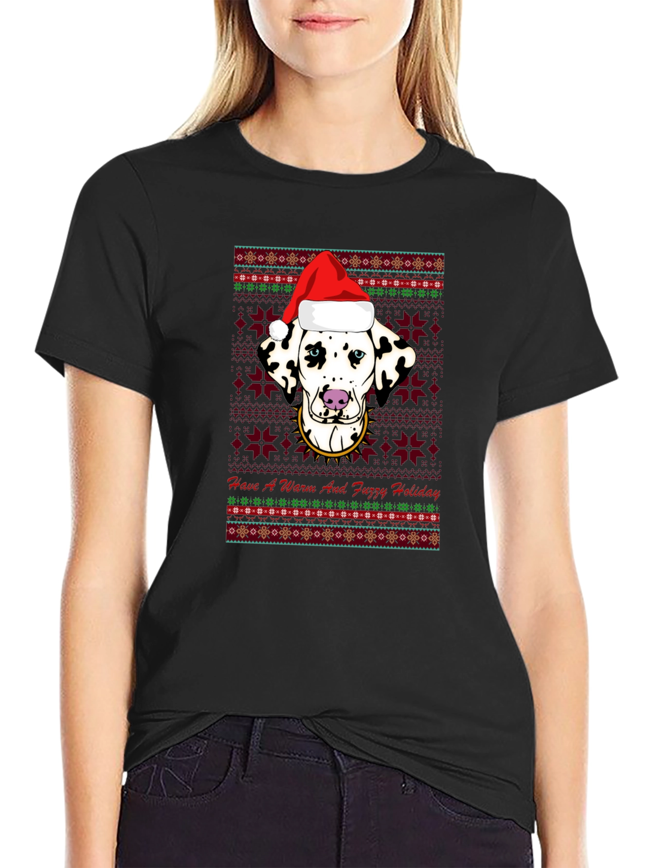Dalmatian Christmas T-Shirt - Warm and Fuzzy Holiday