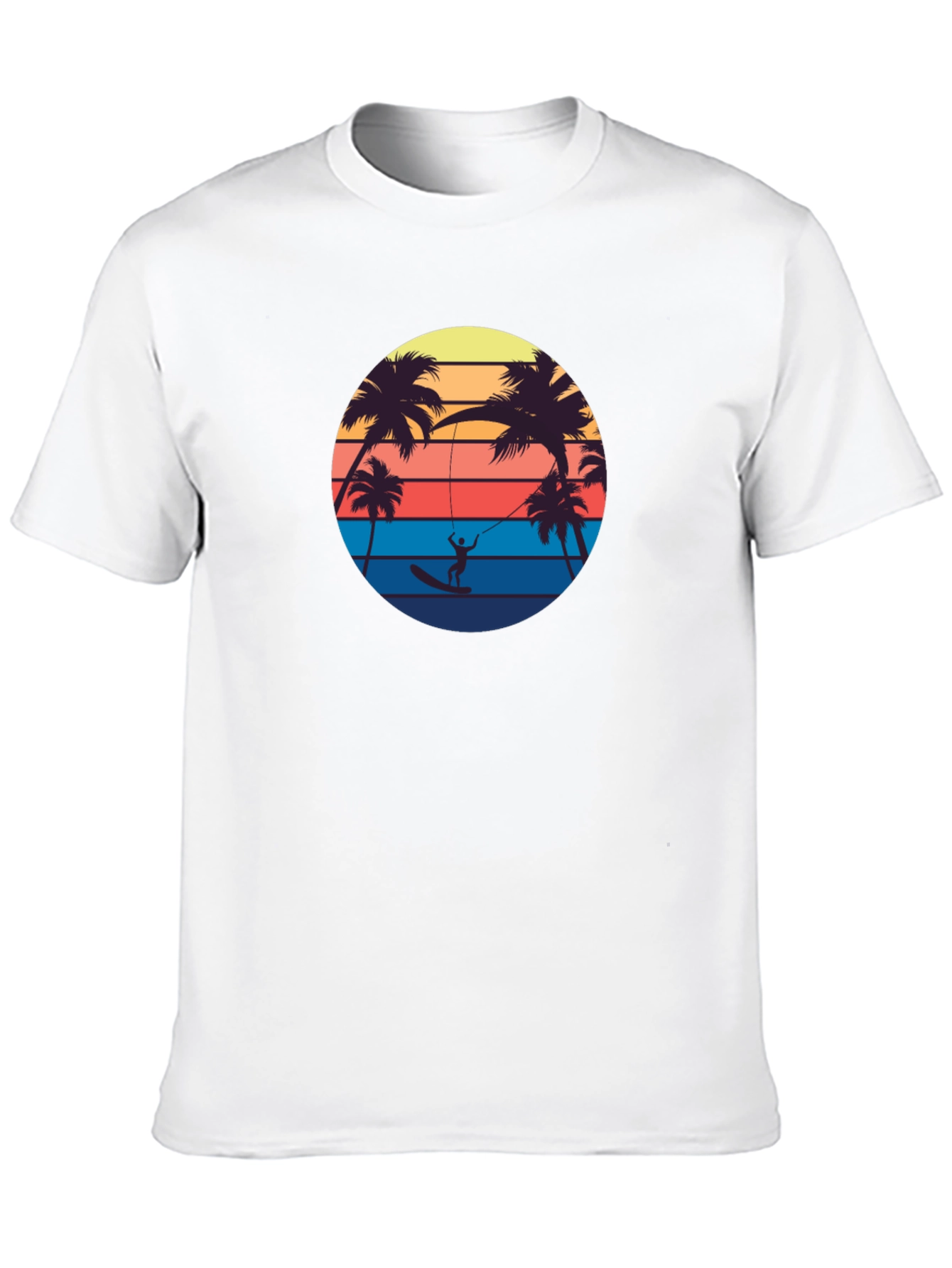 Retro Palm Tree Surfing T-Shirt