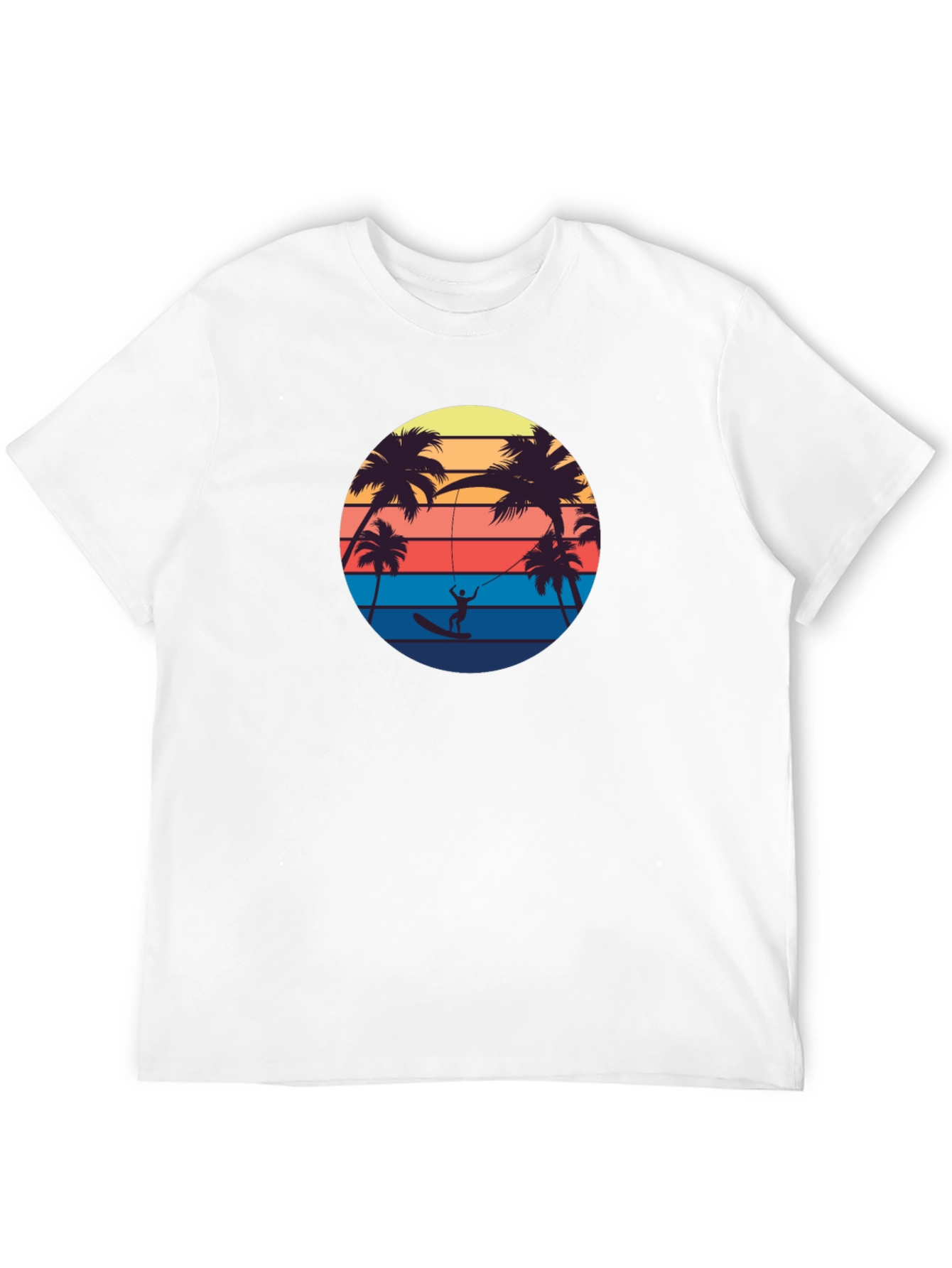 Retro Palm Tree Surfing T-Shirt